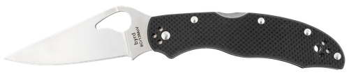Spyderco Byrd Harrier 2 3.39" Folding Clip Point Plain 8Cr13MoV SS Blade Black Textured G10 Handle Includes Pocket Clip