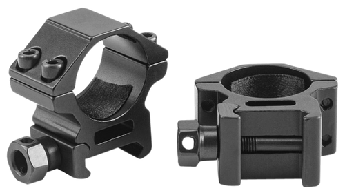 Riton Scope Ring Set Picatinny/Weaver Low 1" Diameter 9mm High Matte Black