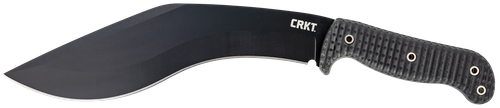 CRKT KUK 10.56" Fixed Recurve Plain Black Powder Coated 65Mn Carbon Steel Blade/Black Textured Green Handle Includes Sheath