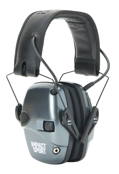 Howard Leight Impact Sport 22 dB Over the Head Gray Ear Cups with Black Headband Youth/Adult Small