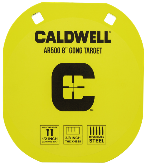 Caldwell Gong 8" Yellow AR500 Steel 0.38" Thick Hanging