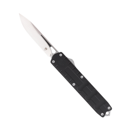 CobraTec Knives Enforcer 3.25" OTF Drop Point Plain M390 Steel Blade Black Aluminum Handle