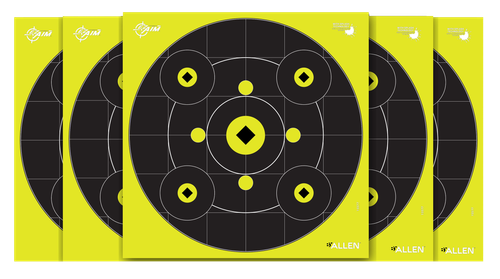 EZ-Aim Splash Reactive Target Bullseye Paper 12" x 12" Black/Yellow 12 Per Pack