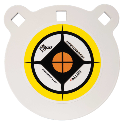 EZ-Aim Hardrock Shooting Target Handgun/Rifle Gong YelloWhite/Black AR500 Steel 6" L x 6" W x 0.50" H 1/2" Thick