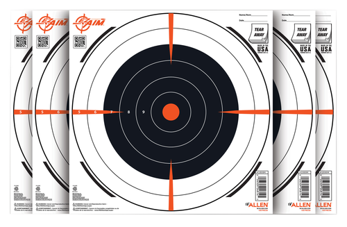 EZ-Aim Shooting Target Bullseye Paper Hanging 12" x 12" Black/White 100 Per Pack