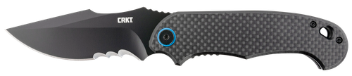 ColumBianchi River Knife & Tool P.S.D. Folding Knife, Black, Veff Serrations, 3.63" Blade, 1.4116 Stainless Steel,Assisted OpeningIKBS, Liner Lock, Black Carbon FiberG10 Base Handle