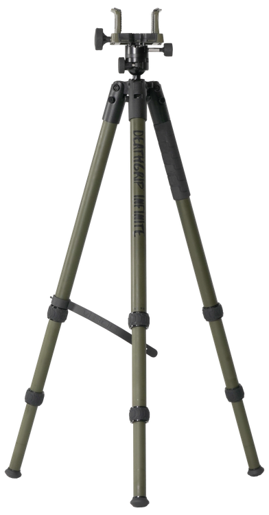 Bog-Pod DeathGrip Infinite Tripod, Aluminum with Black/OD Green Ball Head Mount, Hybrid Foot & DeathGrip Clamping System 6.5"-59"