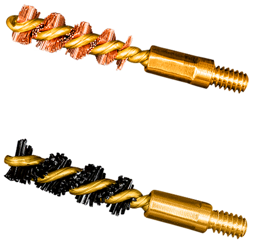 Otis Bore Brush Set 17 HMR/177 Cal/177 WSM 5-40" Thread 1" Long Bronze/Nylon Bristles 2 Per Pkg