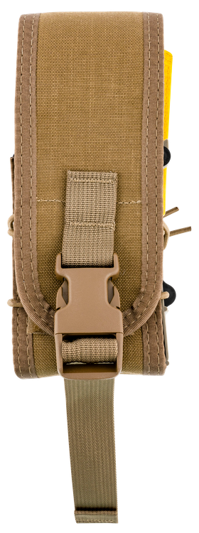 High Speed TACO X2R Mag Pouch Covered Double Style made of Nylon with Coyote Brown Finish & MOLLE Mount Type compatible with Rifle Mags