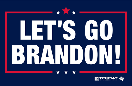 TekMat Cleaning Mat Red/White/Blue Thermoplastic Fiber Top Vulcanized Rubber Back 17" Long 11"x17" "Lets Go Brandon"