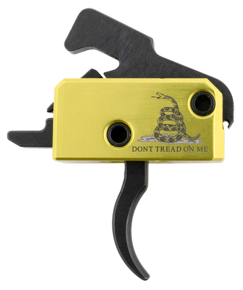Rise Armament Don't Tread on Me Trigger Assembly 140 Single-Stage Curved Trigger with 3.50 lbs Draw Weight, Don't Tread on Me Flag Finish for AR-Platform