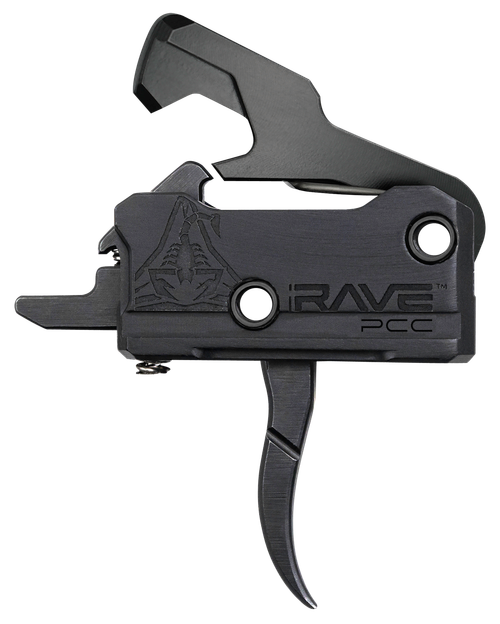 Rise Armament Rave Pistol Caliber Carbine Single-Stage Curved Trigger with 3.50 lbs Draw Weight & Black Nitride Finish for AR-Platform