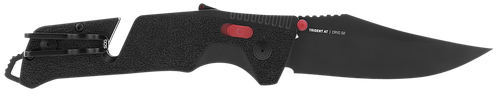 S.O.G SOG-11-12-01 Trident AT 3.70" Folding Clip Point Plain Black TiNi Cryo D2 Steel Blade/Black Red Accents Green Handle Features Line Cutter/Glass Breaker