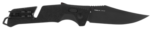 S.O.G SOG-11-12-05 Trident AT 3.70" Folding Clip Point Plain Black TiNi Cryo D2 Steel Blade/Blackout Green Handle Features Line Cutter/Glass Breaker