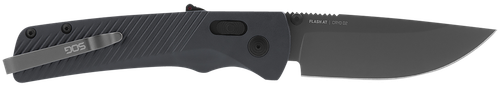 SOG Knives & Tools Flash AT, Folding Knife, 3.45" Straight Back, Urban Gray Green Handle, D2 Steel, Titanium Nitride Finish, Black