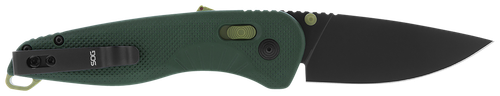 S.O.G SOG-11-41-04 Aegis AT 3.13" Folding Drop Point Plain Black TiNi Cryo D2 Steel Blade/Forest Moss Accents Green Handle