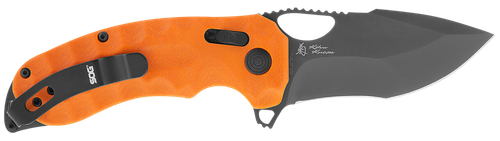 S.O.G SOG-12-27-03 Kiku XR LTE 3.02" Folding Tanto Plain Cryo CTS XHP Blade Deep Textured Blaze Orange G10 Handle Includes Belt Clip