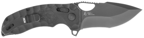 S.O.G SOG-12-27-04 Kiku XR LTE 3.02" Folding Tanto Plain Cryo CTS XHP Blade Deep Textured Black Linen Micarta Handle Includes Belt Clip