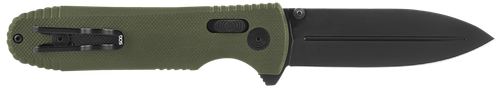 SOG Knives & Tools Pentagon XR, Folding Knife, 3.6" Straight Spear Point, G10 Grips, Olive Drab Green Handle, CTSXHP Steel, Black Titanium Nitride Finish, Black