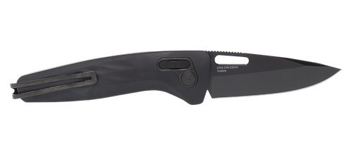 SOG Knives & Tools One-Zero, Folding Knife, 3.1" Clip Point Straight Edge, Aluminum Handle, Cryo CPM S35VN, Titanium Nitride Finish, Black and Chrome