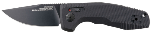 S.O.G SOG-15-38-07 SOG-TAC Auto Compact 2.94" Folding Straight Back Plain Black TiNi Cryo D2 Steel Blade Black Micro-Textured Anodized Aluminum Handle Includes Pocket Clip