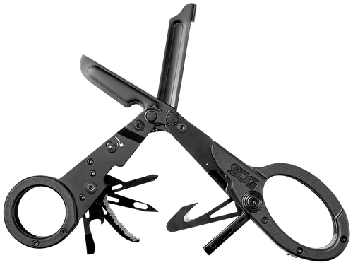 SOG Knives & Tools ParaShears, 11 Tool Multi-Tool, 3Cr13 Steel, Black Oxide Finish, Black, Includes Nylon Sheath
