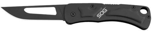 SOG Knives & Tools Centi II, Folding Knife, 2.1" Straight Edge, Straight Back, Black Kraton Handles, AUS-8 Steel, Hardcased Finish, Black