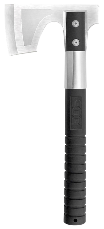 SOG Knives & Tools Camp Axe, 3.1" Straight Edge, Black Glass-Reinforced Nylon Handle, 420 Stainless Steel, Satin Finish, Black, Includes Glass-Reinforced Nylon Sheath