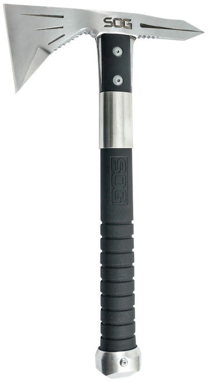 S.O.G Voodoo Hawk Mini 2.75" Blade 3Cr13MoV SS Blade Black Side Hammer Checkering "SOG" Green Handle 12.50" Long Tomahawk