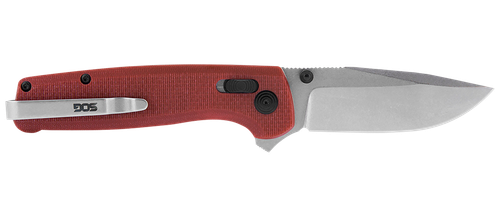 S.O.G SOG-TM1023-C Terminus XR 2.95" Folding Clip Point Plain Stonewashed D2 Steel Blade Crimson Textured G10 Handle Includes Pocket Clip