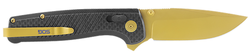 S.O.G SOG-TM1033-B Terminus XR LTE 2.95" Folding Clip Point Plain Gold TiCN Cryo CPM S35VN Steel Blade Black G10/Carbon Fiber Handle Features Box Packaging Includes Pocket Clip