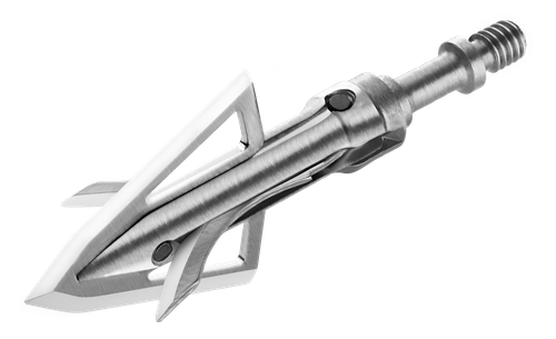 Bloodsport BLS-10775 Gravedigger Hybrid Mechanical Cut-On-Contact Tip Stainless Steel Blades Silver 100gr, 3 Broadheads