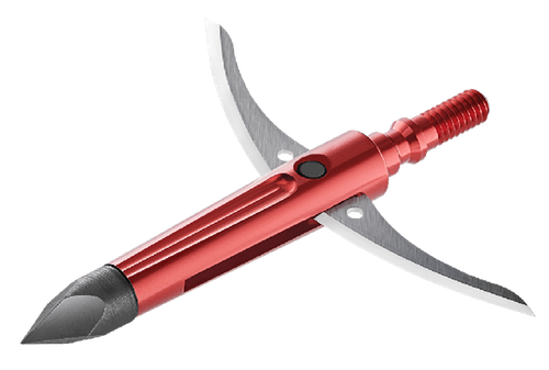 Bloodsport Night Fury Extreme Broadhead Cross-Opening Mechanical Chisel Tip Stainless Steel Red 100gr, 3 Broadheads Per Pack