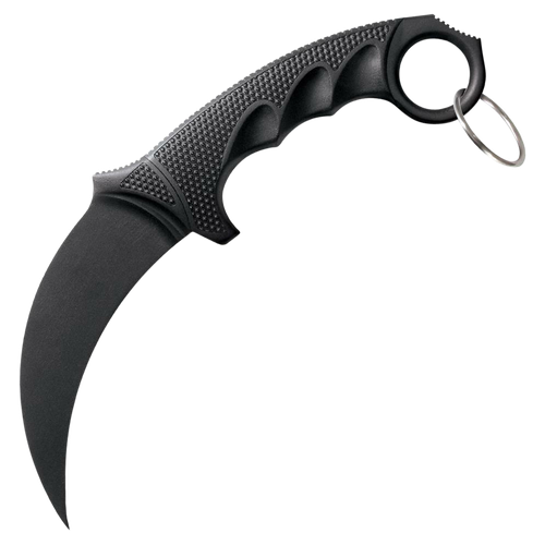 Cold Steel FCX Karambit, Fixed Blade Knife, Black, Plain Edge, Karambit, 4" Blade, Kray-Ex, Black Handle