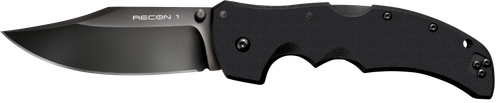 Cold Steel Recon 1 4" Folding Clip Point Plain DLC Coated American S35VN Blade/Black G10 Handle Includes Pocket Clip