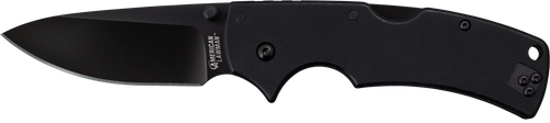 Cold Steel CS-58B American Lawman 3.50" Folding Plain Drop Point Polished DLC Coating American S35VN Blade/Black Contoured G10 Handle