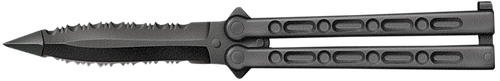 Cold Steel CS-92EAA FGX Balisong 5" Folding Part Serrated Black Griv-Ex Blade & Handle