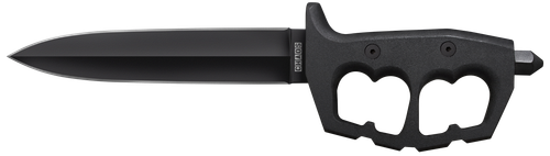 Cold Steel CS-80NTP Chaos Double Edge 7.50" Fixed Plain Black SK-5 High Carbon Blade/Black"D" Ring Guards Aluminum Handle