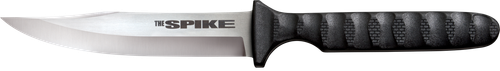 Cold Steel CS-53NBS Spike 4" Fixed Bowie Plain 4116 Stainless Steel Blade/Black Scalloped Griv-Ex Handle Includes Sheath