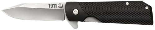 Cold Steel CS-20NPJAAZ 1911 3" Folding Plain Clip Point 4034 Stainless Steel Blade/ Black Textured Griv-Ex Handle