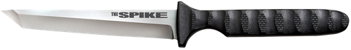 Cold Steel CS-53NCT Spike 4" Fixed Tanto Plain Cryo 4116 SS Blade/Black Scalloped Griv-Ex Handle Includes Bead Chain Lanyard/Sheath