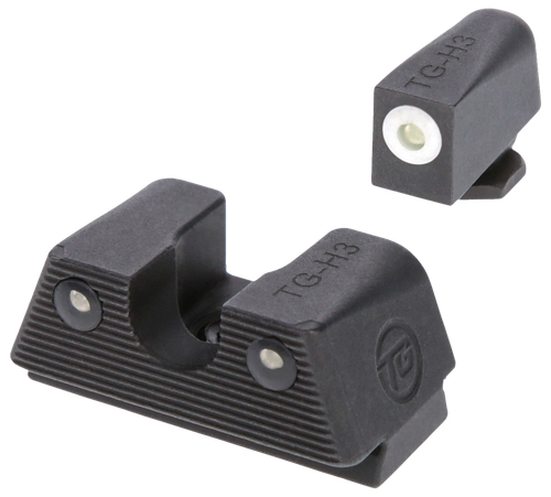 TruGlo Tritium X Night Sight Set White Outline Tritium Front/Green Tritium Rear/Black Nitride Fortress Frame, Compatible Glock 42/43/43X/48 Except MOS, Front Post/Rear Dovetail Mount
