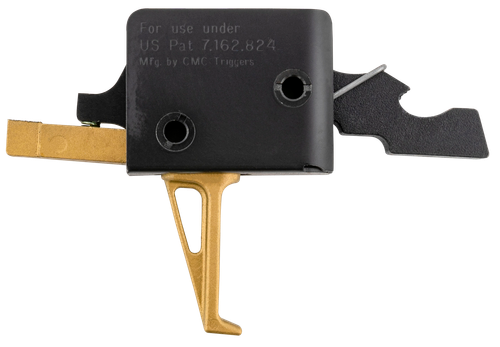 CMC Triggers Drop-In Gold Finger Single-Stage Flat Trigger with 3-3.50 lbs Draw Weight & Gold Finish for AR-15,AR-10 Ambidextrous