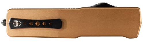 Templar Knife Premium Lightweight Large 3.50" OTF Tanto Plain Black Oxide Stonewashed Powdered D2 Steel Blade/5.25" Bronze Anodized Aluminum Handle