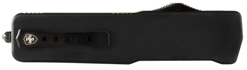 Templar Knife Premium Weighted Slim 3.16" OTF Dagger Plain Black Oxide Stonewashed Powdered D2 Steel Blade/4.93" Black Rubber/Aluminum Zinc Alloy Handle