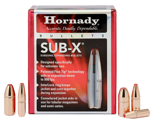 Hornady Sub-X 45 Caliber 410gr, Subsonic eXpanding 50 Per Box, BULLETS NOT AMMO
