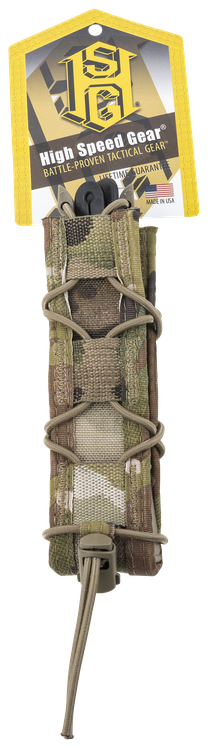 High Speed TACO Extended Mag Pouch Single Style made of Nylon with MultiCam Finish & MOLLE Mount Type compatible with Pistol Mags