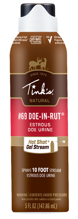 Tinks #69 Hot Shot Deer Attractant Doe In Estrus Scent Gel 5 oz Gel Stream