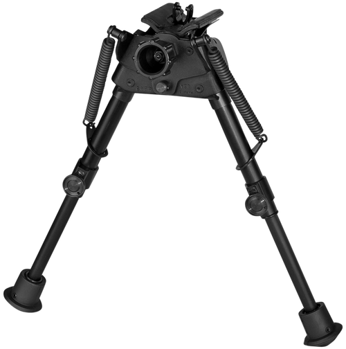 Harris Bipods SB R2 Rotating, Self Leveling Legs, Made of Steel/Aluminum with Black Anodized Finish, 6-9" Vertical Adjustment, Rubber Feet, Swivel Stud Attachment