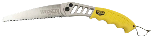 Wicked Tree Gear Tough Utility Folding Saw 7" High Carbon Steel Blade/Yellow Overmold Aluminum Handle